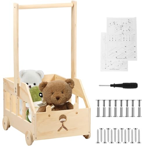 BAODBF Korg för presenter trä, trälåda för babyparty med 5 galgar, babykorg med handtag, trä baby presentkorg för babyshower av tvättkorg barn baby shower gåva (stil 3)
