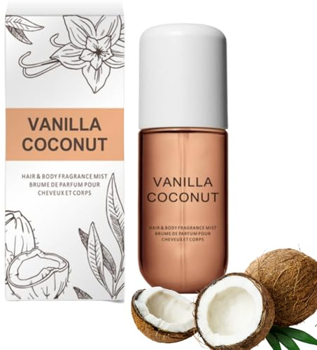 Vanilla Skin Body Mist,Vanilla Coconut Perfume,Coconut VAnilla Body Spray for Women,Hair & Body Fragrance Mist,Long-Lasting Van-illa Perf-ume For Women,(COCONUT)