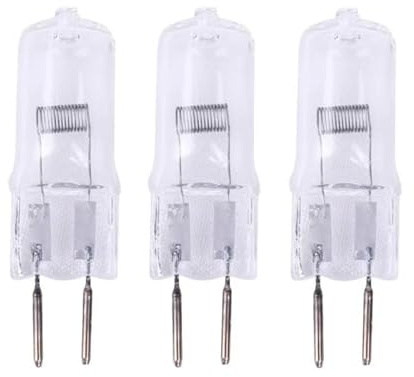 TYKGSQIP G6.35 Halogen Bulb 12V 50W Long Life Capsule lamp GY6.35 Base Halogen Light Source for Signal lamp Track Lighting(12V 50W 5PCS)