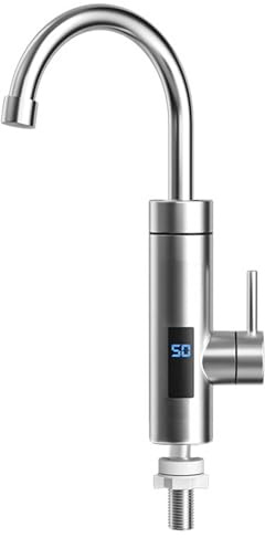 Chauffe-eau électrique instantané pour l'intérieur avec chauffage intelligent, contrôle intelligent de la température et systèmes de sécurité, grand écran numérique, chauffage rapide