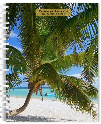 Tropical Islands | 2025 6 x 7.75 Inch Spiral-Bound Wire-O Weekly Engagement Planner Calendar | New Full-Color Image Every Week | BrownTrout | Scenic Travel Photography