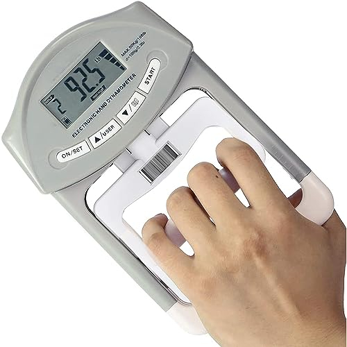 SUAVER 200Lb/90kg Dinamómetro Digital de mano fuerza de agarre Medición Meter Auto captura mano Grip de alimentación,potencia de agarre electrónico