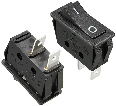 sourcing map 5 Pcs SPST On Off Black Snap in Boat Rocker Switch AC 250V/16A 125V/16A