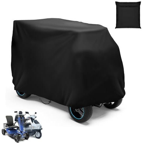 SIRUITON Mobility Scooter Storage Cover, Wheelchair Cover Waterproof for Travel Lightweight Electric Chair Cover Rain Protector from Dust/Dirt/Snow/Rain/Sun Rays（190X71X117cm）