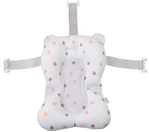 JINGAN Baño para Bebé, Cojín Bañera con Diseño Sándwich A Prueba Fugas, Almohada Baño Y Tumbona con Hebillas 3 Vías Suministros Bañera Exterior Lavable para Bebés