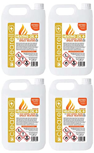 Clearell 20L | Pack of 4 x 5L | HEATING OIL Premium Quality Kerosene for Heaters and Stoves | Compliant to BS2869C2 | Class 2 | 20 Litres