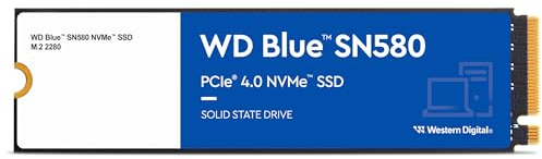 WD Blue SN580, 1 TB, M.2 2280 fino a 4150 MB/s, Include Acronis True Image per Western Digital, clonazione e migrazione del disco, backup completo e ripristino rapido, protezione da ransomware