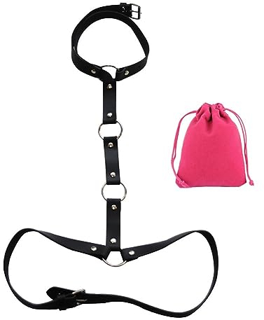 Punk Leder Körper Kette Mode Taille Gürtel einstellbar Gothic Kreis Rave Festival Party Cosplay Zubehör für Frauen Mädchen (Schwarz)