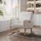 Générique Fauteuil à Bascule,Rocking Chair,Chaise à Bascule avec Polaire Sherpa,Fauteuil Allaitement, Chaise à basule, avec Pieds en Bois Massif pour Salon Chambre à Coucher,Bureau (Blanc)