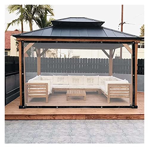 LOTCX Clear Plastic Tarp Waterproof with Eyelets Greenhouse Clear Plastic Film for Roof, Camping, Outdoor, Customizable (6x3m)