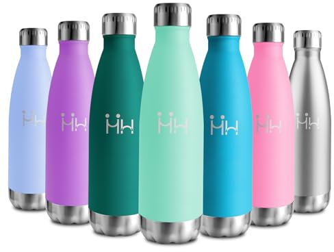 Bouteille Isotherme 500ml, Gourde Métal sans BPA, Bouteille d'eau Inox Double Paroi Réutilisable, Bouteille Étanche, Gourde Sport Yoga Bureau École Randonnée Voyage Camping, pour Enfant ou Adulte