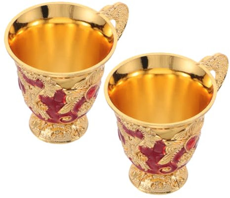 Mikikit 2piezas Copas De Vino Retro Relieve Para Banquetes Copa Elegante De Flores