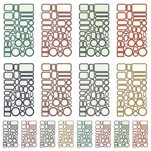 WYAN 608 Piezas Etiquetas Pegatinas Colores, Etiquetas Adhesivas Removibles, Etiqueta Adhesiva Universales, Pegatinas Geométricas, para Botella, Carpeta de Archivo, Escuela, Oficina Cocina (8 Colores)