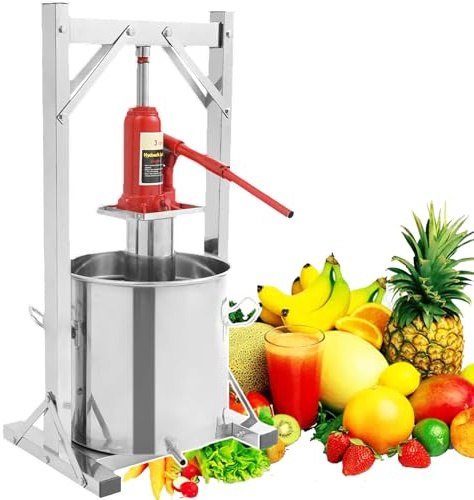 Torchio per Spremuta UVA Olive Succhi Premitutto Manuale Estrattore, Torchio per Frutta E Vino in Acciaio Inossidabile Con Manico a T,struttura triangolare per Produrre Sidro, Vino E Sidro 22L