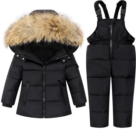 Veste de neige 2 pièces pour enfant, veste à capuche d'hiver et pantalon de neige, combinaison de ski pour garçons et filles, ultra légère
