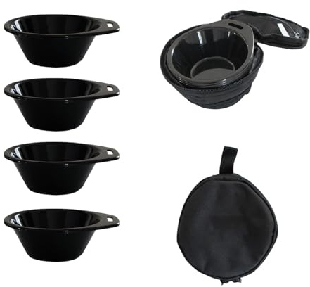 Bol de Senderismo,Utensilios Apilables con de Almacenaje - Set de 4 Boles para Cereales - Para Mochileros Picnic Exterior Interior Cocina Hogar Comida Cena Barbacoa Playa