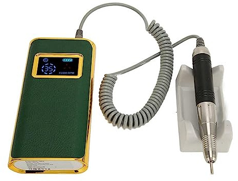 Taladro eléctrico para uñas, Pulidor de uñas eléctrico, máquina taladro eléctrica portátil recargable 35000 RPM, manicura perforación arte