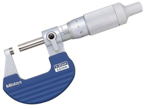 Mitutoyo MIT102-707 Ratschen-Trommel-Messschraube mit 0,001 mm Skalierung, 0–25 mm Bereich