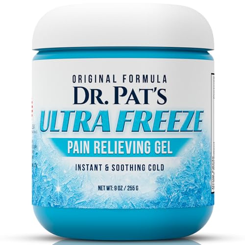 Ultra Freeze Dr Pat's Pain Relief Cream (9oz) - Muscle Rub Gel for Arthritis, Neuropathy, Foot & Joint - Cooling Sports Massage for Back, Shoulder & Knee - Menthol Analgesic for Neck & Body