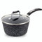 Scoville NEVERSTICK 20cm Saucepan with Lid, Non-Stick Saucepan, 2L Capacity, Suitable for All Hobs Including Induction, Cool-Touch Handle, PFOA Free, Dishwasher Safe, Aluminium, Black