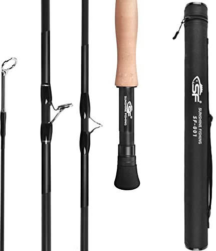 SF Fliegenrute 4 Stück 5 oder 6 Gewicht 9FT Matt Schwarz Fliegenrute IM7 Kohlefaser für Starter Forelle