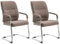 CLP 2er Set XXL-Freischwinger Anubis Mit Gepolsterter Sitzfläche I Konferenzstühle Mit Metallgestell Und Stoffbezug, Farbe:Taupe