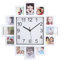 Fdit Fotouhren für die Wand 15,35 Zoll Weiße Fotorahmen-Wanduhr DIY Multi-Foto Personalisierte Uhr für Wohnkultur