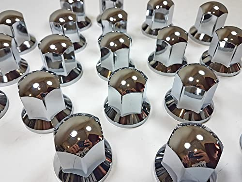 20 tapas de tuerca de rueda de 32 mm, de plástico, cromadas, de ajuste largo, para camión, remolque, autobús, camión, vehículo LKW