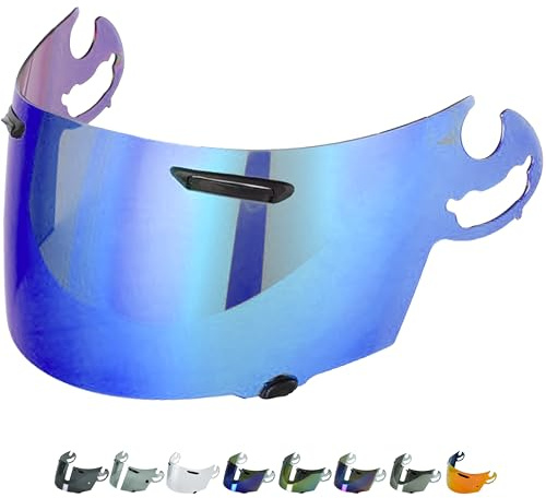 Everalo Visier für Arai Chaser V - RX-7 GP - Axces 2 - Axces 3 - Quantum ST - Quantum ST Pro - Rebel - Signet Q - Vector 2 - Corsair V - RR5 – Motorradhelm Visier SAI Type (Blau)