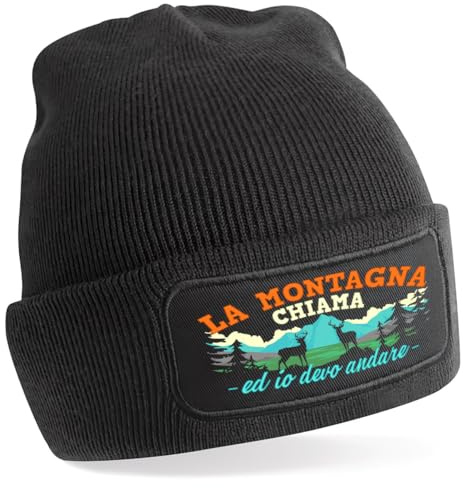 TeeDesign Berretto Montagna. Abbigliamento per Uomo Donna Ragazzo e Ragazza per Escursioni Trekking - Cappello per Appassionati di Montagna
