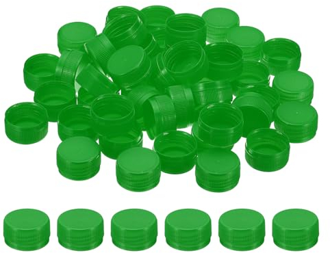 PATIKIL Tappi di Bottiglia Plastica da 1.2 Pollici per Artigianato, 50Pz Tappi a Vite Riutilizzabili per Bottiglie Vuote per Decorazioni Fai da Te, Verde Scuro