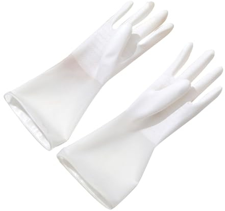Guantes Para Lavar Platos De Cocina, Guantes Para Lavar Platos, Guantes Para El Hogar, Guantes Reutilizables Para Lavar Platos, Guantes De Goma Para Lavar Platos, Blancos(S)
