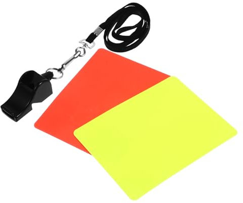 HONMEET Sport Schiedsrichter Karten Rot Gelb Für Fußball Spiel Mit Pfeife Und Umhängeband Leicht Und Kompakt Für Schiedsrichter
