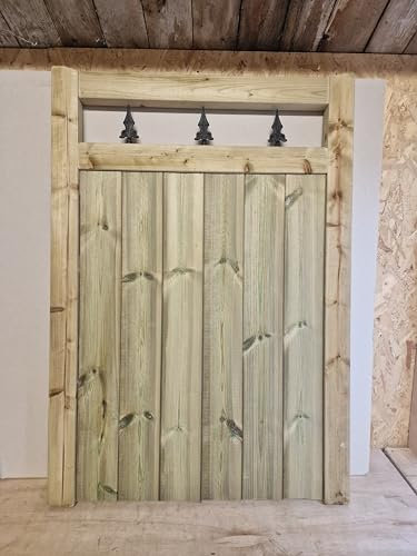 MD Carpentry Workshop Wooden Garden Gate, Pressure Treated, 120cm High x 105cm Wide, Green, Wood