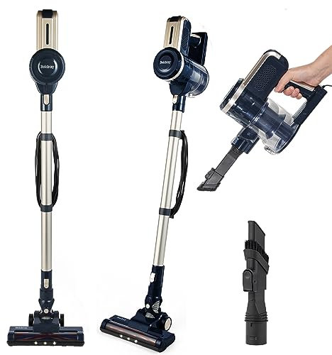 Beldray Aspirateur Balai Airxcel Turbo, Aspirateur Balai Filare 6 Mètres Léger avec Brosse de Sol Motorisée, Aspiration 18 kPa, Avec Socle Murale, Capacité de Poussière 600 ml, Garantie 3 Ans, 600W