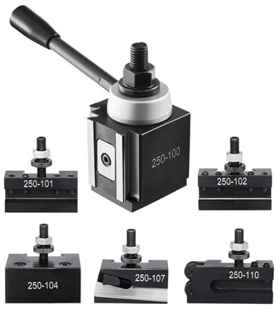 VEVOR Quick Change Tool Post Set, 6 Pcs, Includes Lathe Tool Holders, Wedge Type Tool Post with Turning Tool Holder Accessories, Fit for Mini Lathe & Metal Lathe 6-12 Swing, Durable Steel Material