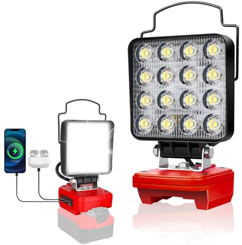 Cordless LED Flashlight for Craftsman V20 Battery, 48W LED Work Light with USB-A&Type C Ports for Jobsite, Car Repairing, Camping, Emergency