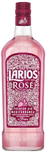 Larios Rosé Premium Gin | mediterraner Premium Gin mit fruchtig-süßem Erdbeergeschmack | perfekt für Longdrinks und Cocktails | 37.5% vol | 700 ml (Packung mit 6)