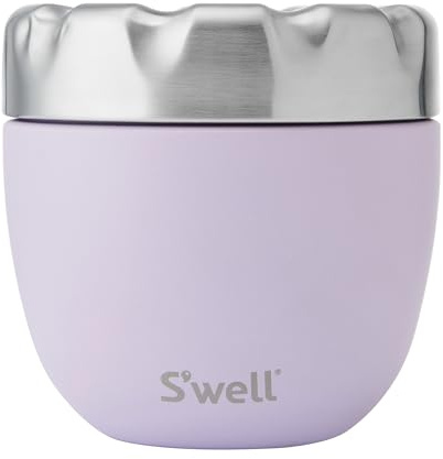 S'well Eats Stainless Steel Food Bowls, 636ml, Lilac, Triple-Layered Vacuum-Insulated Containers Keeps Food Cold for 11 Hours and Hot for 7 Hours, Condensation Free, BPA Free