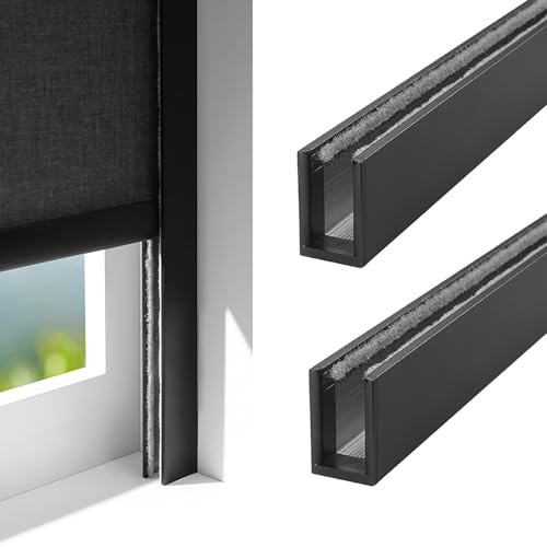 Blackout Side Tracks U Shape Shading Channel, Window Shade Light Blocking Strip for Office/Home Privacy, 2pcs, 120cm