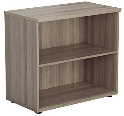 Office Hippo Heavy Duty Bookcase, Robust Book Case, Storage Unit with 1 Adjustable Shelf & Adjustable Feet, Stable Home Office Furniture, Simple To Assemble - Grey Oak