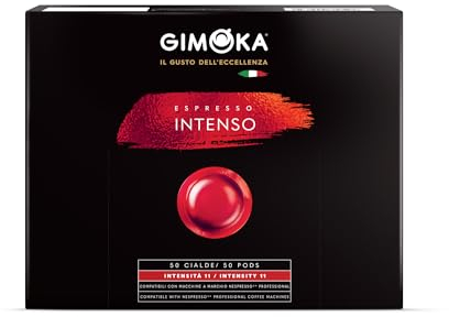 Gimoka Mélange Intenso intensité 11/11, 50 capsules compatibles pour les machines à café Nespresso* Professional Business Zenius et Gemini - Produit en Italie