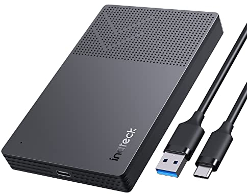 Inateck USB 3.2 Gen 2 Festplattengehäuse für 2,5 Zoll SSD und HDD in Höhe 9.5mm/7mm, bis zu 6Gbps, mit UASP, FE2014