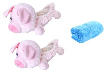 Dickly Coprilama per Pattini da Ghiaccio, per Uomo e Donna, Robusto, in Peluche Morbido Invernale, con Motivo a Cartoni Animati, coprilama per Pattini da, Maiale
