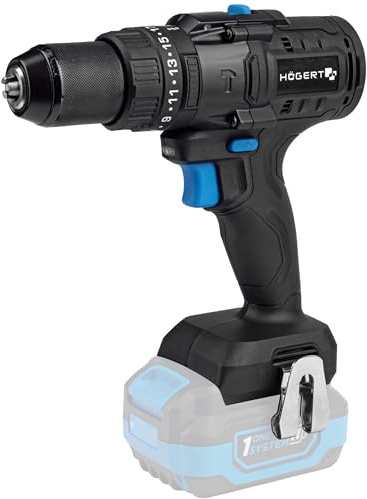 HÖGERT TECHNIK Bürstenloser Akku-Schlagbohrschrauber 18V, 100 Nm Drehmoment, 13 mm Bohrfutter, 23 Drehmomenteinstellungen, LED-Beleuchtung, ohne Akku, Metallgetriebe