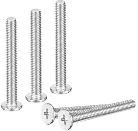 sourcing map M9.5-0.8 x 40 mm 50 viti a testa rotonda piatta in acciaio inossidabile 304 Phillips Drive Viti di fissaggio hardware per il collegamento di mobili