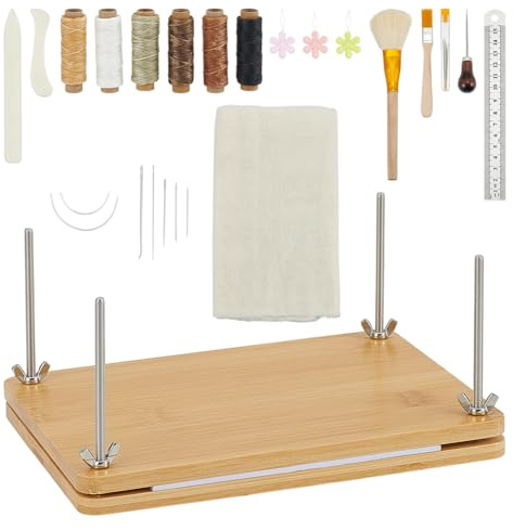 UNICRAFTALE 220x151x8mm Portable Book Binding Press Kit With Bone Folders and Large-Eye Needles for Handmade Bookbinding Crafts