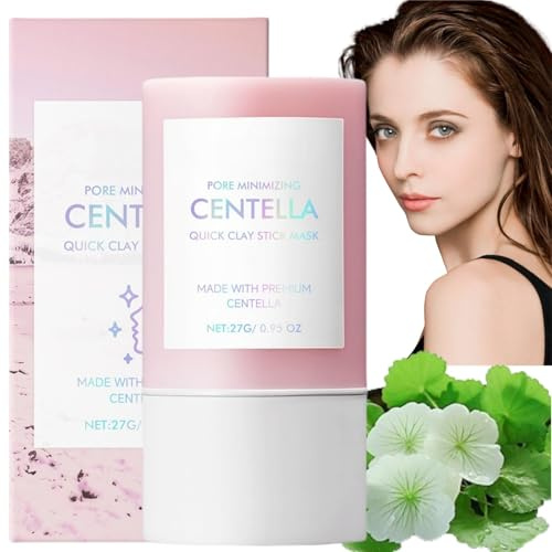 Centella Clay Mask Stick,Centella Poremizing Quick Clay Stick Mask,Deep Cleansing Face Mask,Facial Moisturizing CentellaStick,ClayMask for Pores,Pore Minimizing Deep Cleansing Treatment for Women
