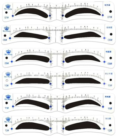 Stencil Per Sopracciglia – Silicone 17x3,6 Cm | Set Di Modelli Per Sopracciglia Per Principianti Dodici Stili | Guida Alla Modellatura Alla Che Consente Un'applicazione Rapida Uomini Ragazzi Faci