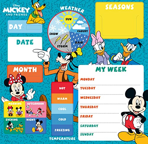 Children's Activity Calendar, Teach Days, Months & Seasons, Disney Mickey Mouse, Kids 1st Calendar, Size of Product: 34 x 35 CM, Official Product